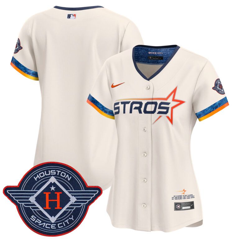 Women Houston Astros blank cream 2025 City Connect Vapor Limited Stitched Jersey->customized mlb jersey->Custom Jersey